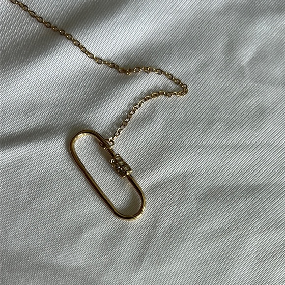 LC Lauren Conrad Gold Tone Circle /Paperclip Pendant Necklace - Picture 8 of 12